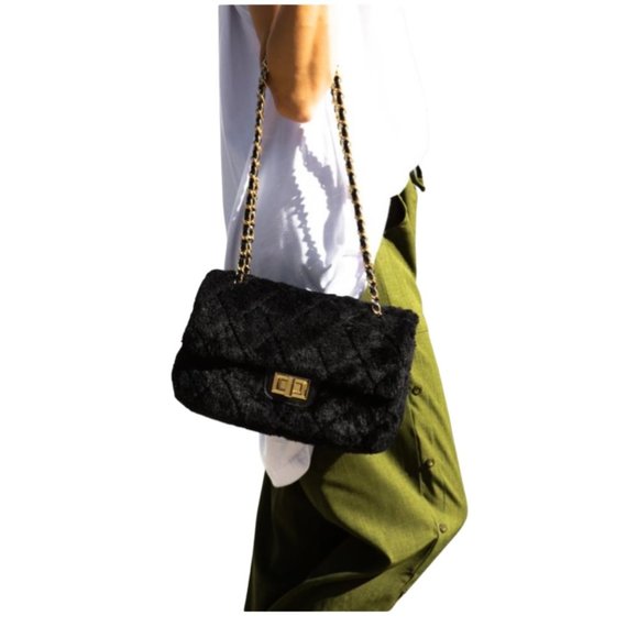 Plush bag-Black - Picture 1 of 2